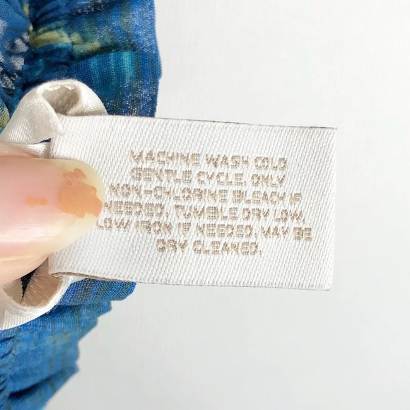 Chicos Sheer Aztec Blouse 00(XS) Blue Multicolor - Picture 9 of 10